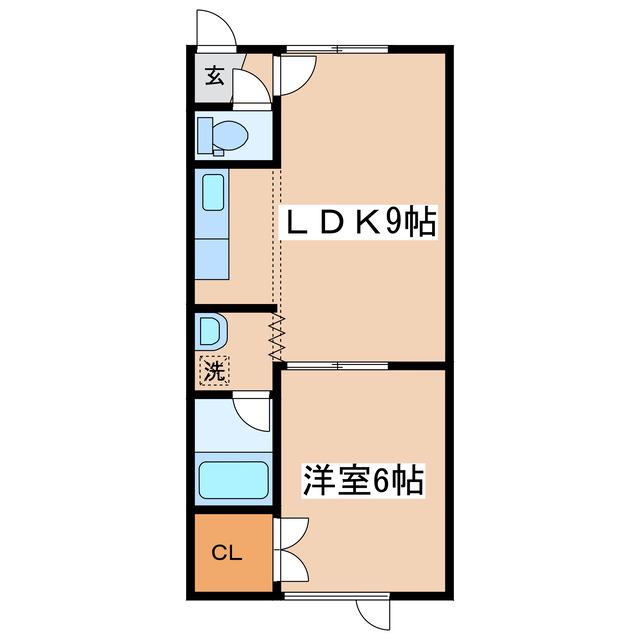 フラワーアイ(1LDK/2階)の間取り写真