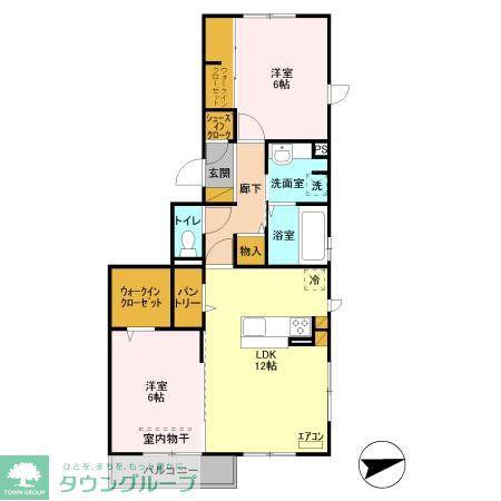 リビングNK原木中山(2LDK/2階)の間取り写真