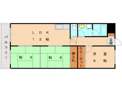 ファミール和白(3LDK/1階)の間取り写真