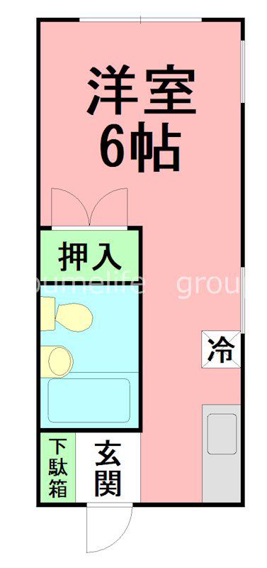 コーポアルファ(1K/1階)の間取り写真