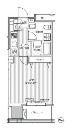桜ヒルズ九段北(1K/5階)の間取り写真