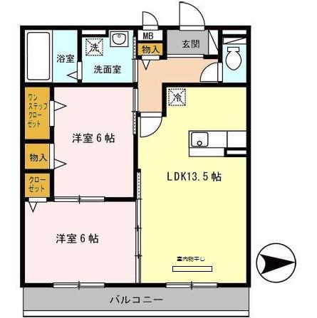 ティエラ(2LDK/1階)の間取り写真