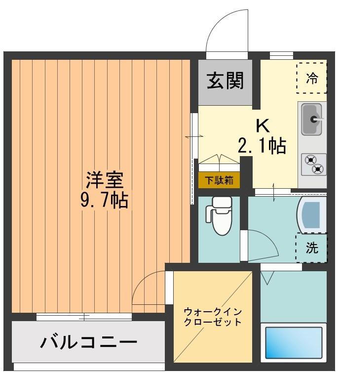 HALE KAPUA(1K/3階)の間取り写真