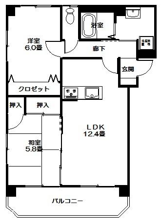 ラフィーネ隼人I(2LDK/1階)の間取り写真