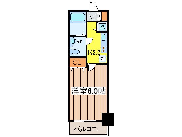 モーニングサイド銀座(1K/12階)の間取り写真