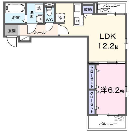 大日町3丁目アパート(1LDK/3階)の間取り写真