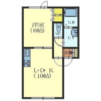 ブリュンヒルト(1LDK/1階)の間取り写真