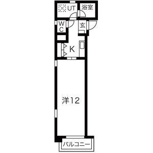 クレスト牧の里(1K/3階)の間取り写真