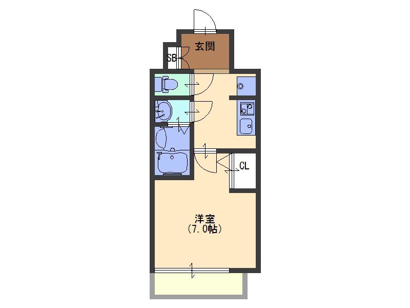 W-STYLE大阪城南(1K/3階)の間取り写真