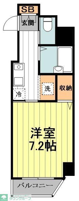 三鷹ライトマンション(1K/5階)の間取り写真
