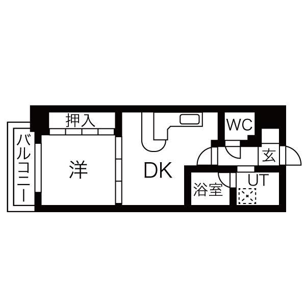 DOMUS21(1DK/6階)の間取り写真