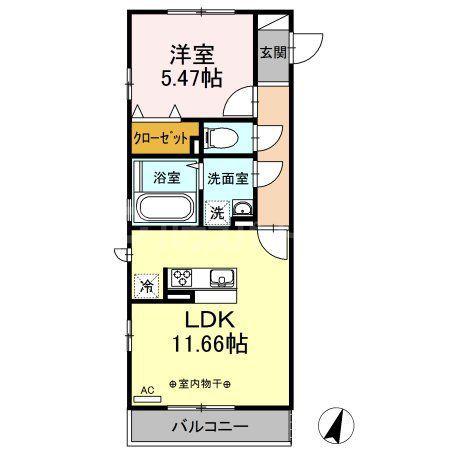 DOUCE(1LDK/2階)の間取り写真