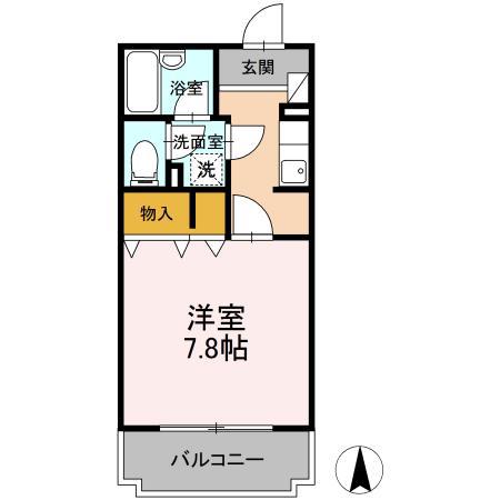 エスポワール(1K/2階)の間取り写真