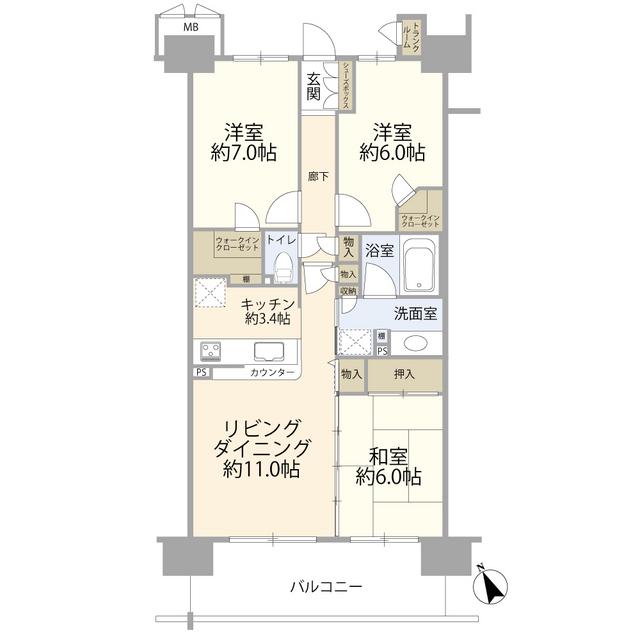ソル・シエーナ川口(3LDK/2階)の間取り写真