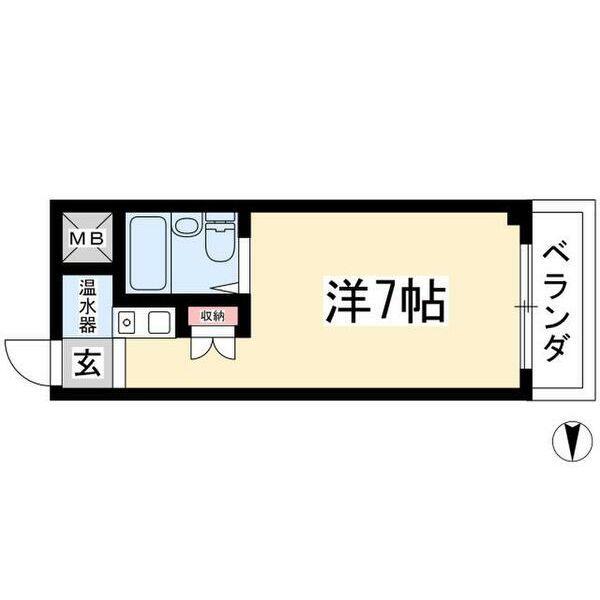 サンシティ八剣II(ワンルーム/4階)の間取り写真