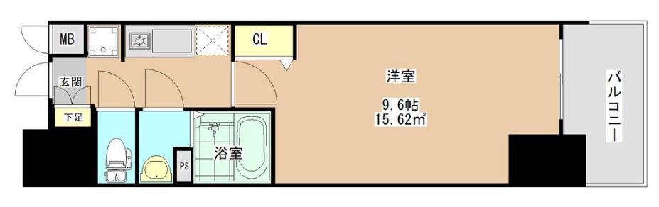 ソルテラスNAMBAフロント(1K/11階)の間取り写真
