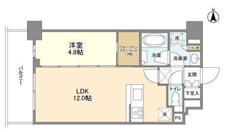 コンフォリア桜上水(1LDK/4階)の間取り写真