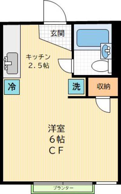 クレストホーム(1K/1階)の間取り写真