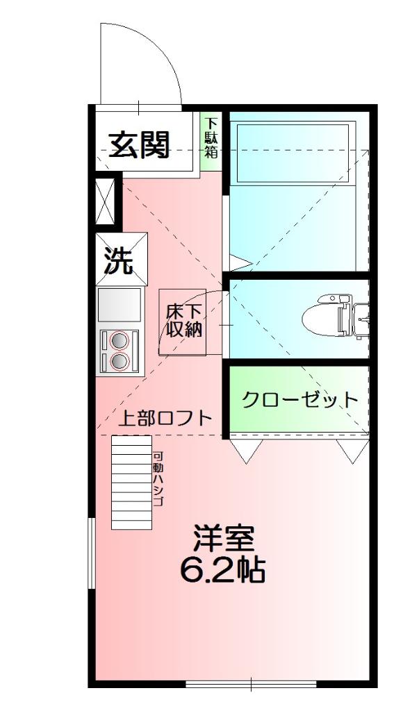 ACT1(ワンルーム/1階)の間取り写真