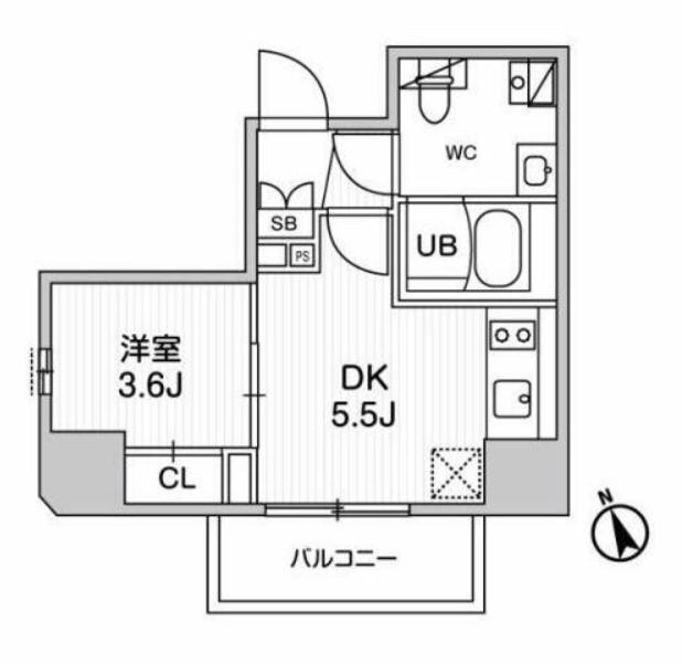 SYFORME江戸川橋(1DK/7階)の間取り写真