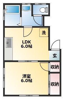 蓮田ビル(1LDK/3階)の間取り写真