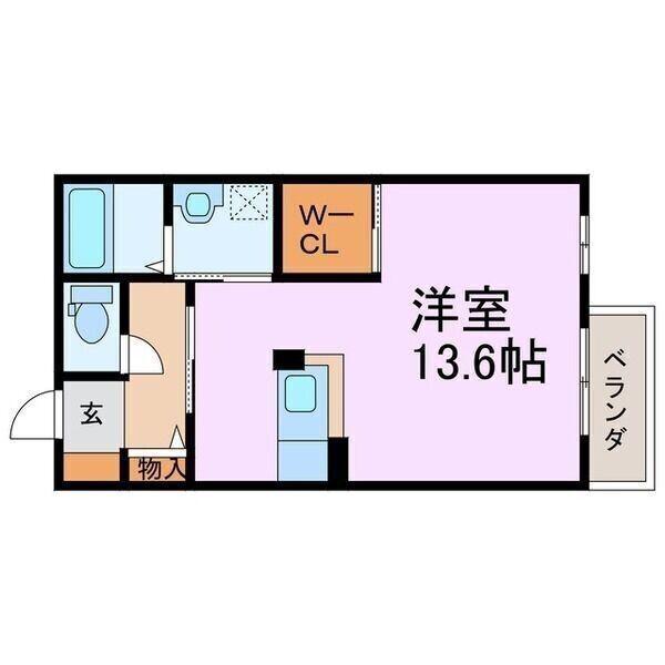 グレイス港町(ワンルーム/2階)の間取り写真