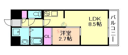 グランドステージ十三(1LDK/11階)の間取り写真