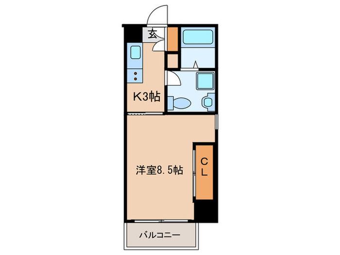グランデ浅間町(1K/4階)の間取り写真