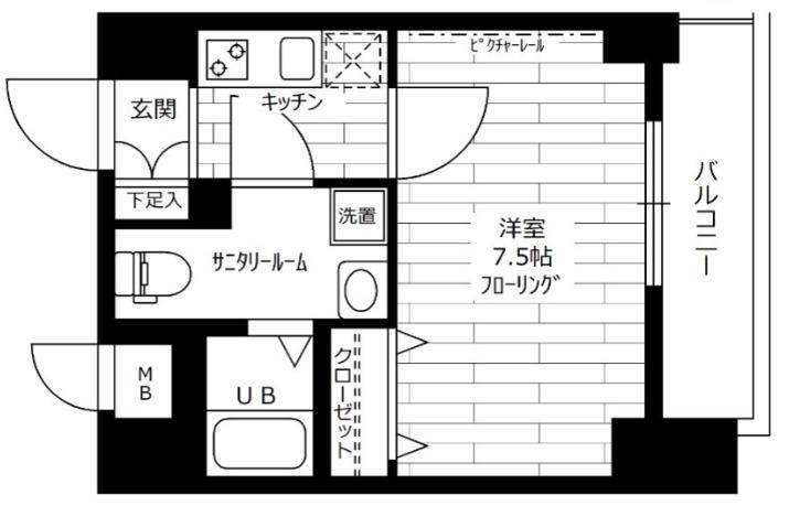 ステージファースト西巣鴨(1K/3階)の間取り写真