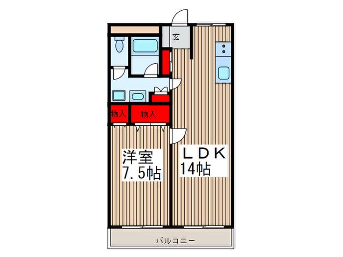 八百鶴ビル(1LDK/3階)の間取り写真