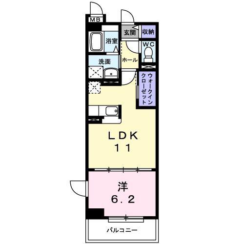 ブリアン コリーヌ(1LDK/1階)の間取り写真