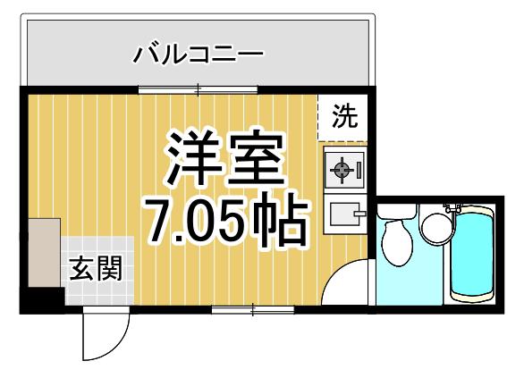 リベラール美園(ワンルーム/2階)の間取り写真