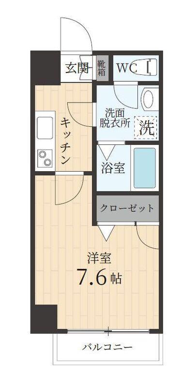 GRANDEUR住吉壱番館(1K/8階)の間取り写真