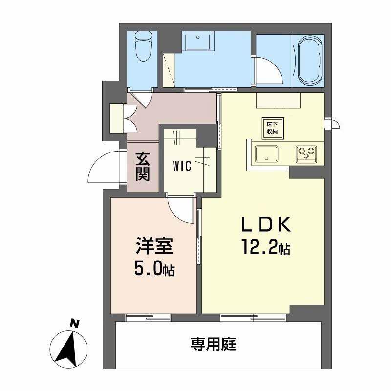 アイビー(1LDK/1階)の間取り写真