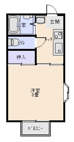 コーポ志村(1DK/1階)の間取り写真