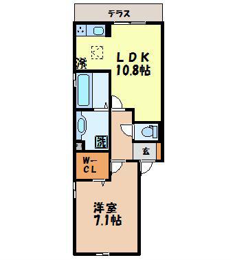 ベル フェリシア(1LDK/1階)の間取り写真