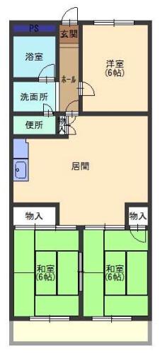 第3吉川コーポ(3LDK/3階)の間取り写真