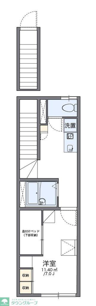 レオパレス大森(1K/2階)の間取り写真