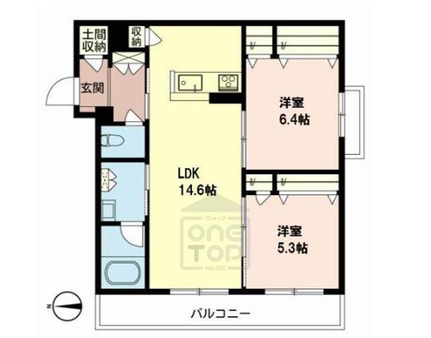 シャーメゾンアリスティオ(1LDK/2階)の間取り写真
