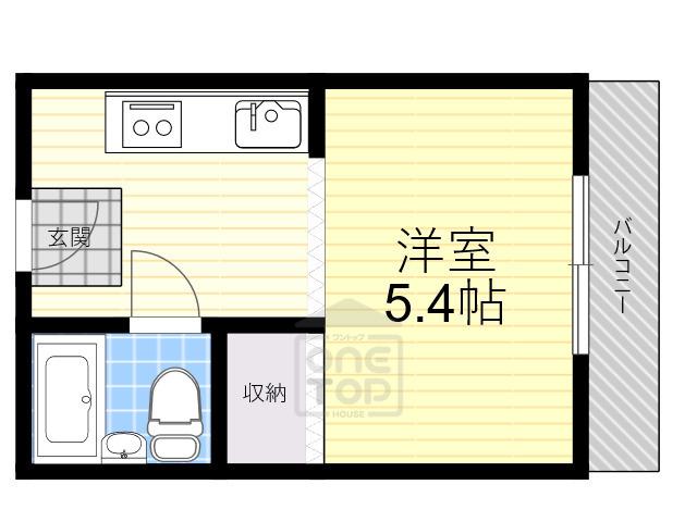 プラットホーム白川Ⅰ(1K/2階)の間取り写真