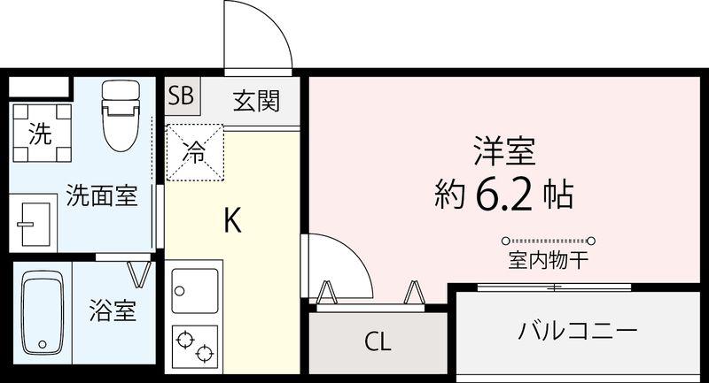 サンリーブズ船橋(1K/1階)の間取り写真
