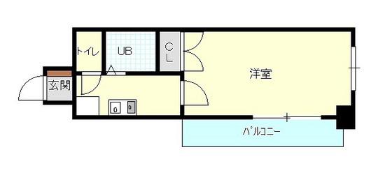 サンドエル東蟹屋(1K/6階)の間取り写真