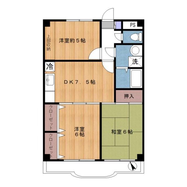クルールセデュクシオン(3DK/2階)の間取り写真