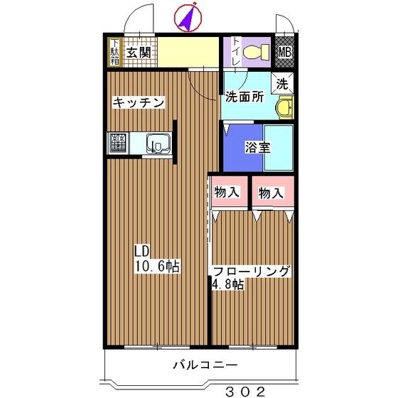 BJ2ND(1LDK/3階)の間取り写真