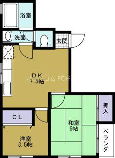 ドムス大英(2DK/3階)の間取り写真