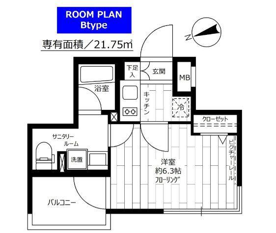 ステージグランデ東池袋駅前(1K/12階)の間取り写真