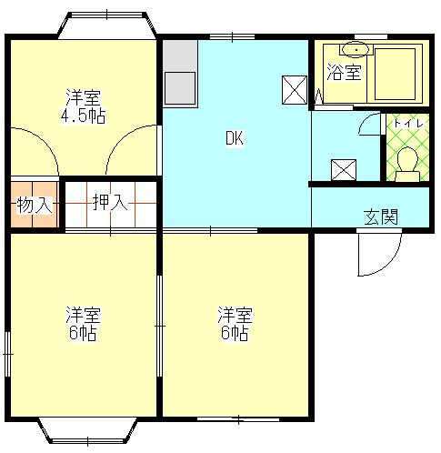 レクサス南光台I(3DK/1階)の間取り写真