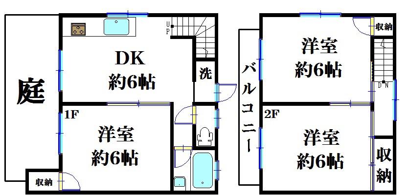 JAIRO新船橋(3DK/1階)の間取り写真