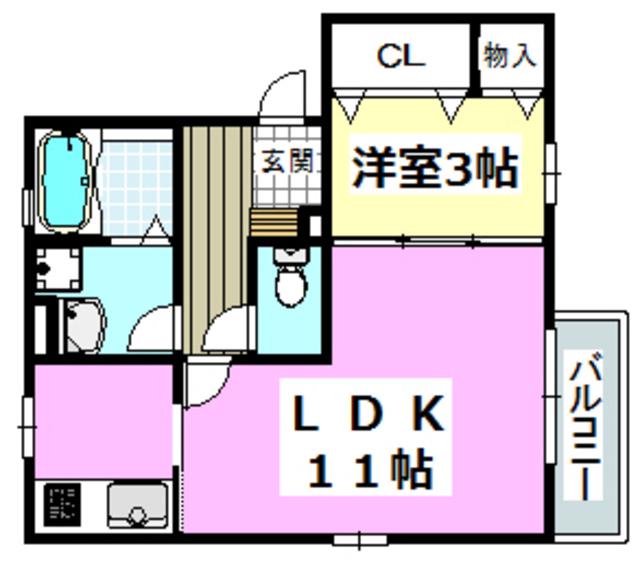 リンデンバウムC棟(1LDK/1階)の間取り写真