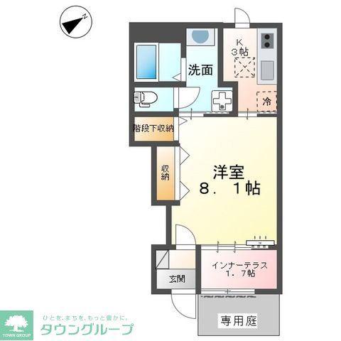 赤羽根計画(1K/1階)の間取り写真